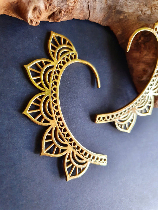 Golden Ear Cuff Brass / Cosplay / Costume / Boho / Unisex / Mens Jewellery / Fancy Dress / Tribal / Festival Jewellery /
