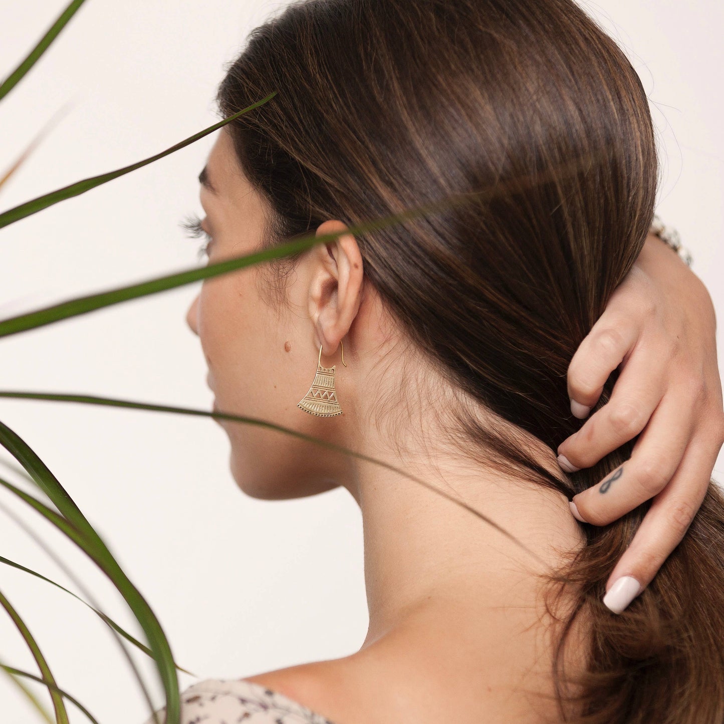 Brass Tribal Bell Earring: Large