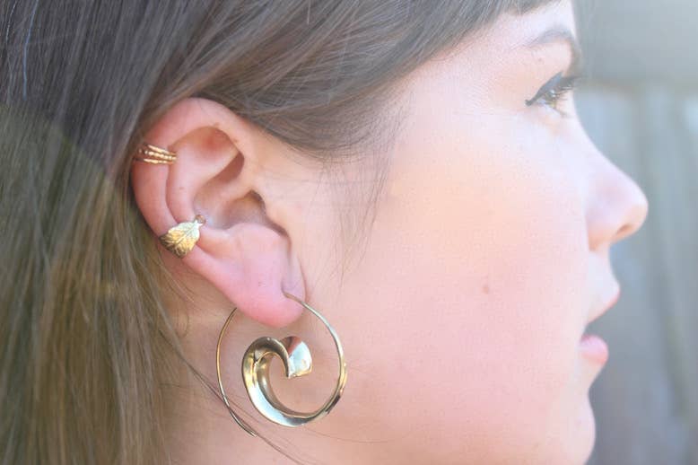 Brass Curl Spiral Earring