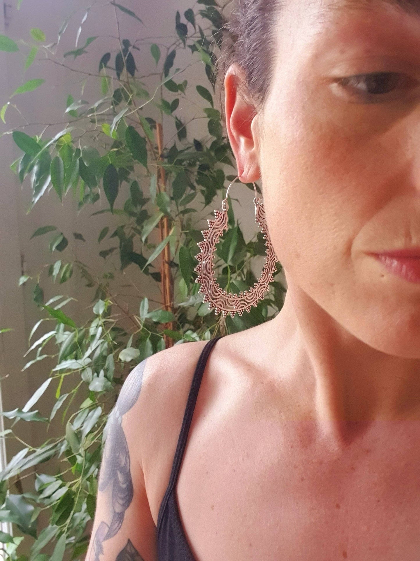 Extra large Brass Hoop Earrings