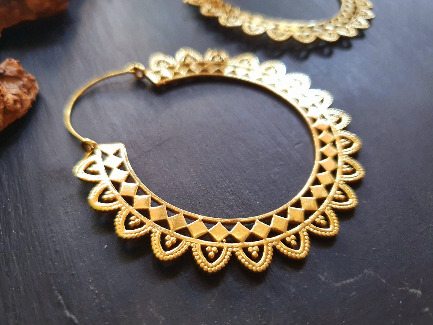 Extra large Brass Hoop Earrings