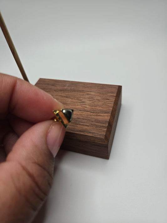 Brass Pyrite Triangle Stud