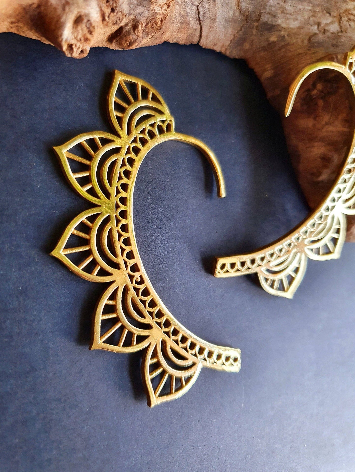 Golden Ear Cuff Brass  / Cosplay / Costume / Boho / Unisex / Mens Jewellery / Fancy Dress / Tribal / Festival Jewellery /