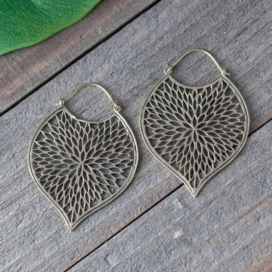 Brass Petal Cutout Earring