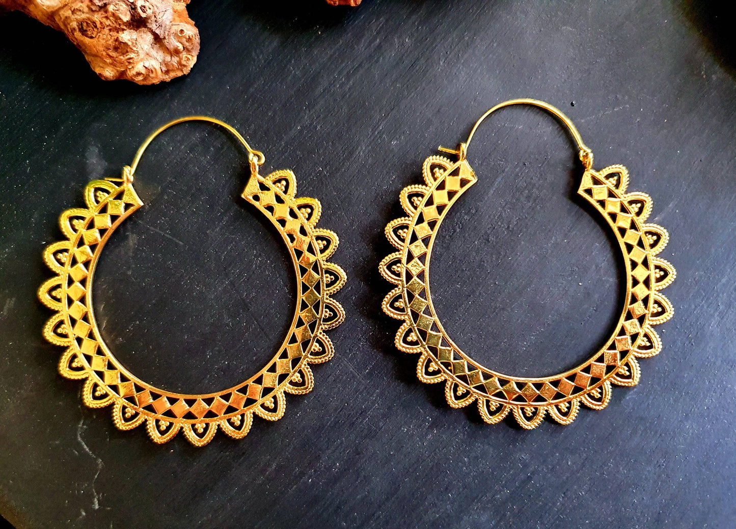 Extra large Brass Hoop Earrings
