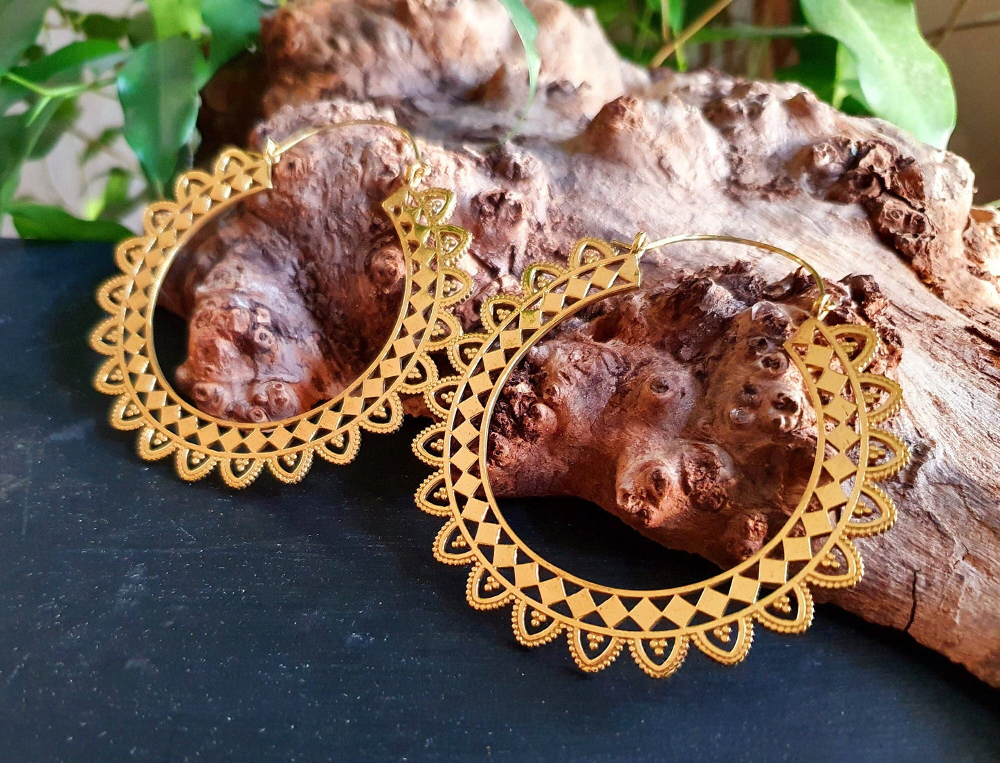 Extra large Brass Hoop Earrings