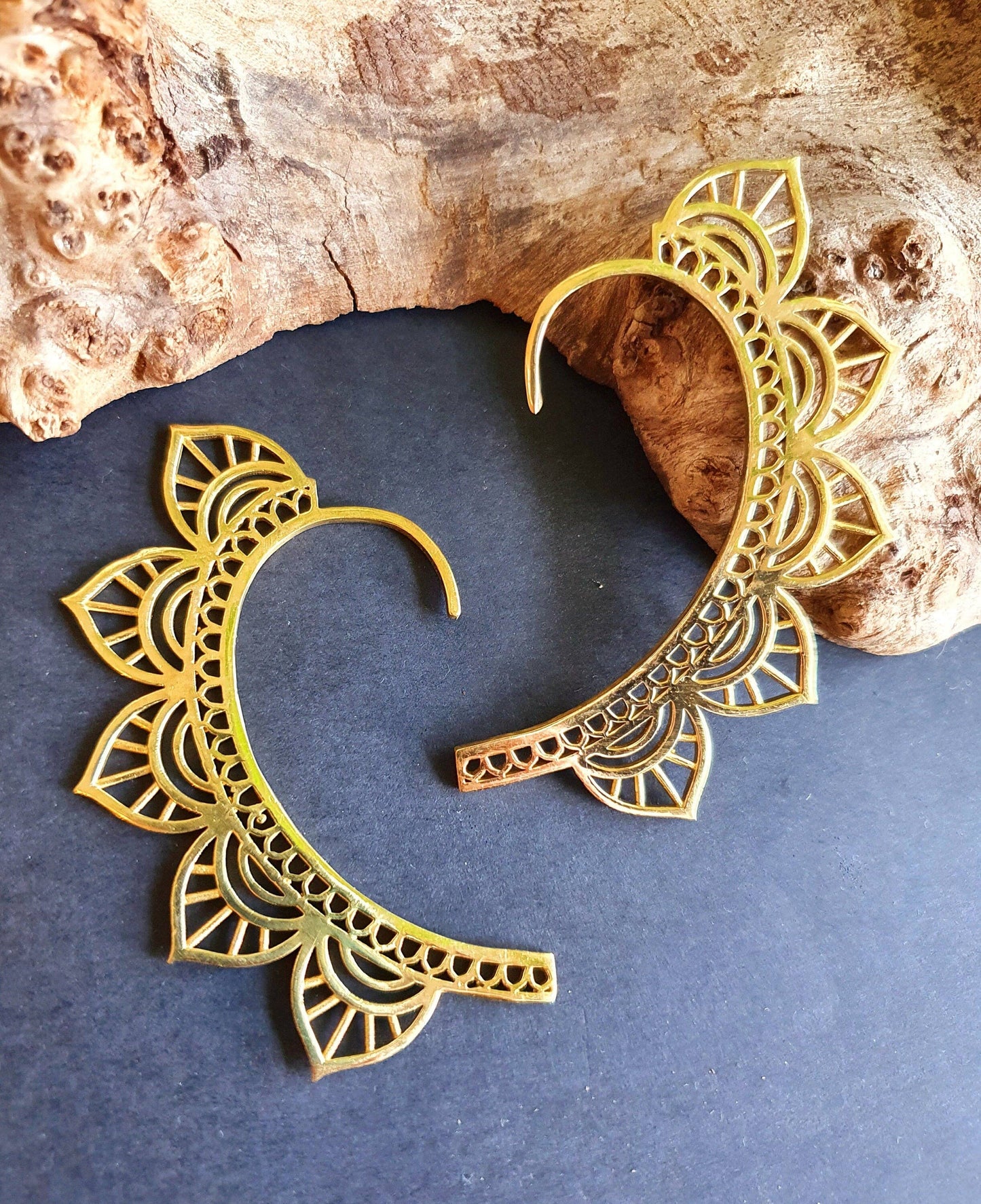 Golden Ear Cuff Brass  / Cosplay / Costume / Boho / Unisex / Mens Jewellery / Fancy Dress / Tribal / Festival Jewellery /