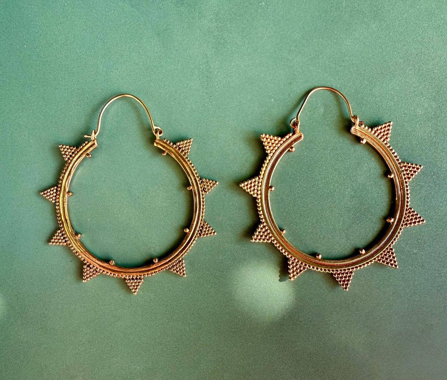 Triangle Brass Hoop Earrings