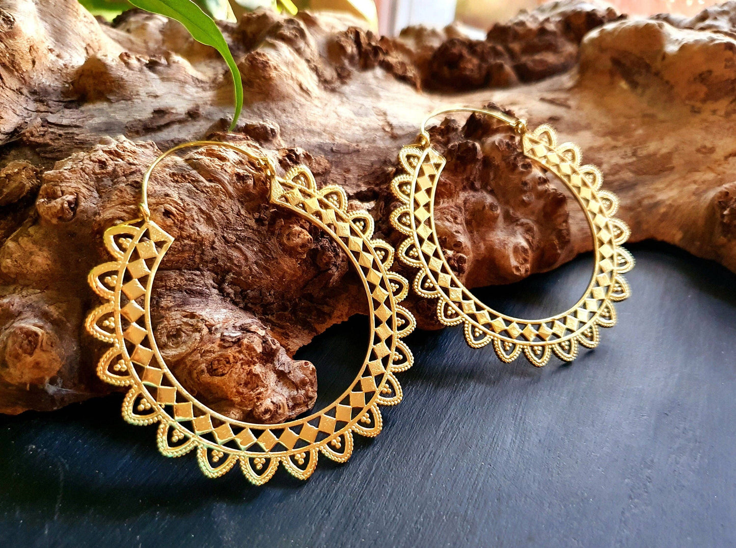 Extra large Brass Hoop Earrings