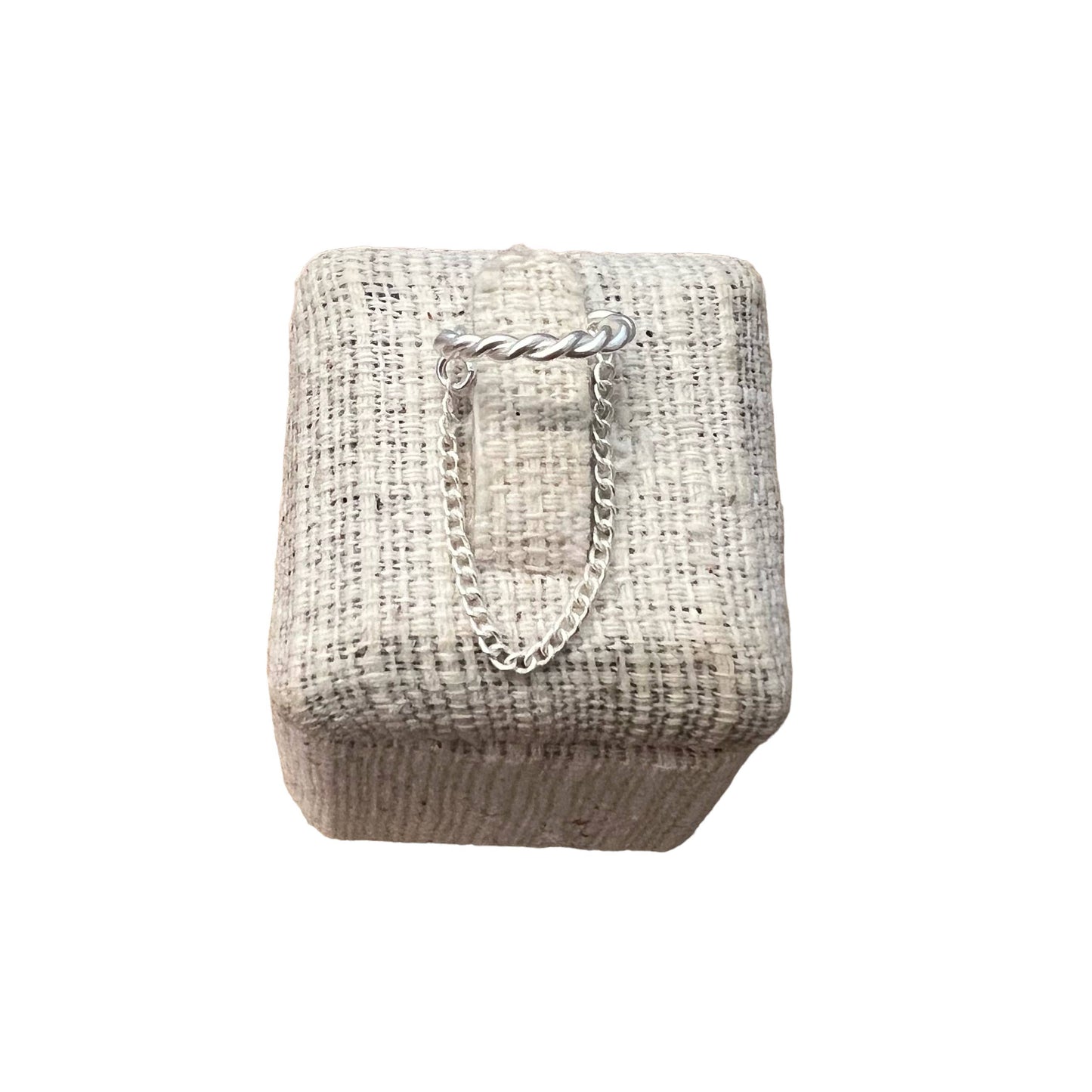 Sterling Silver Twisted Ear Cuff with Chain