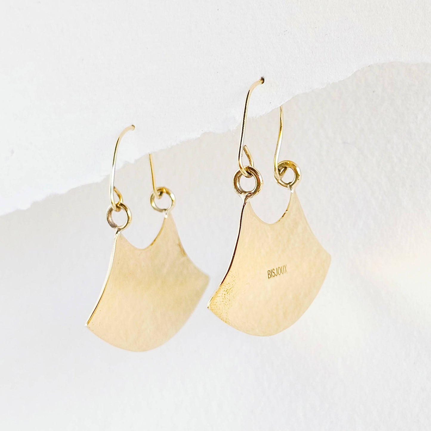 Brass blade curve arc hoop earrings