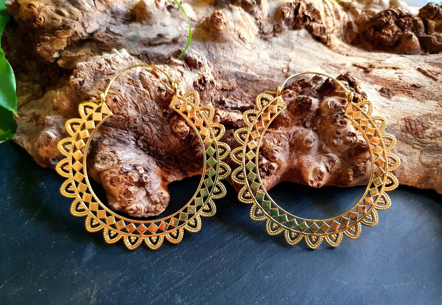Extra large Brass Hoop Earrings