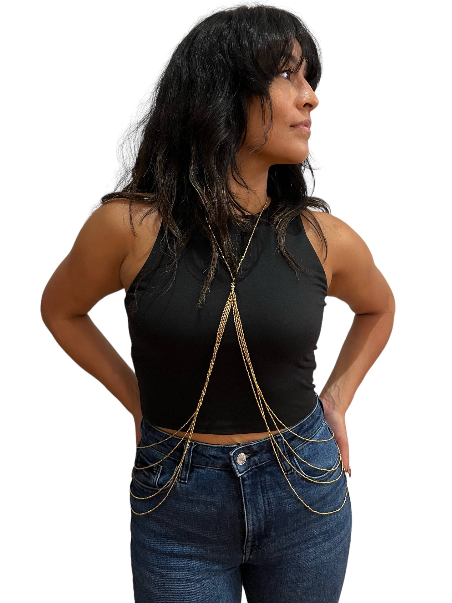 Beaded Brass Body Chain