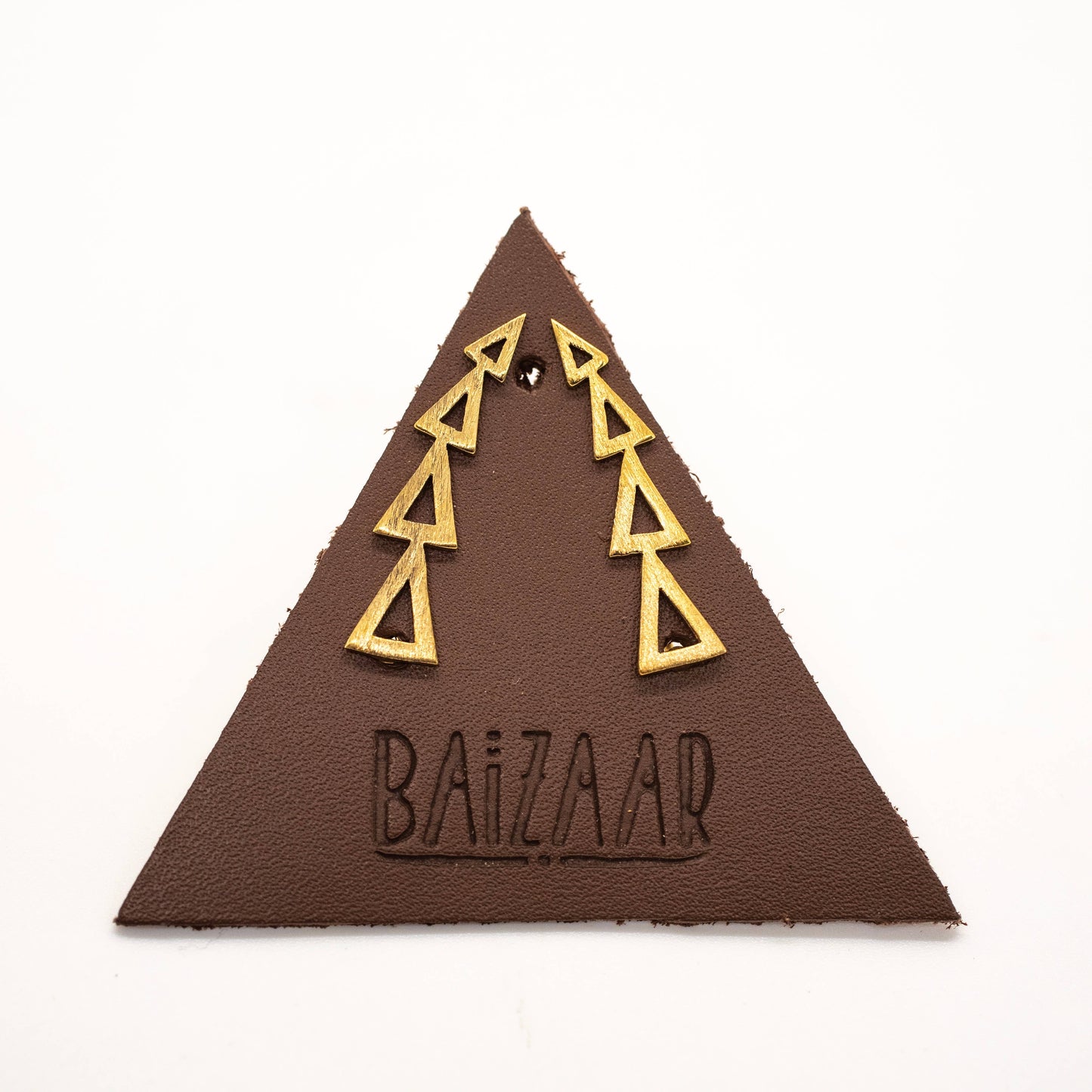 Brushed Triangle Ear Climber: Silver