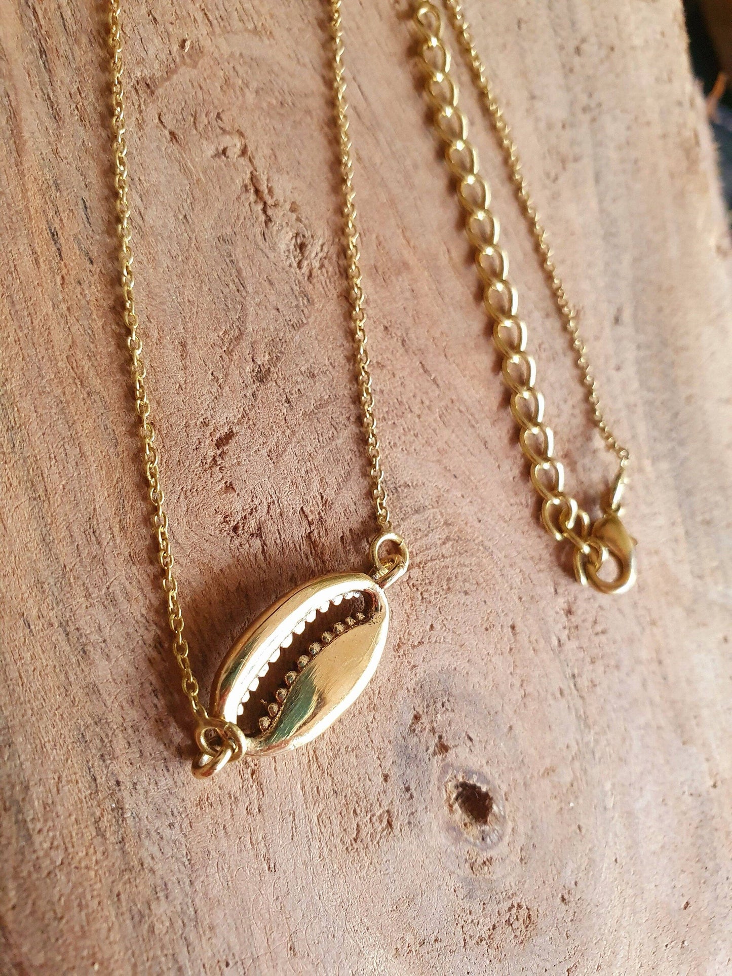 Golden Cowrie Shell Necklace