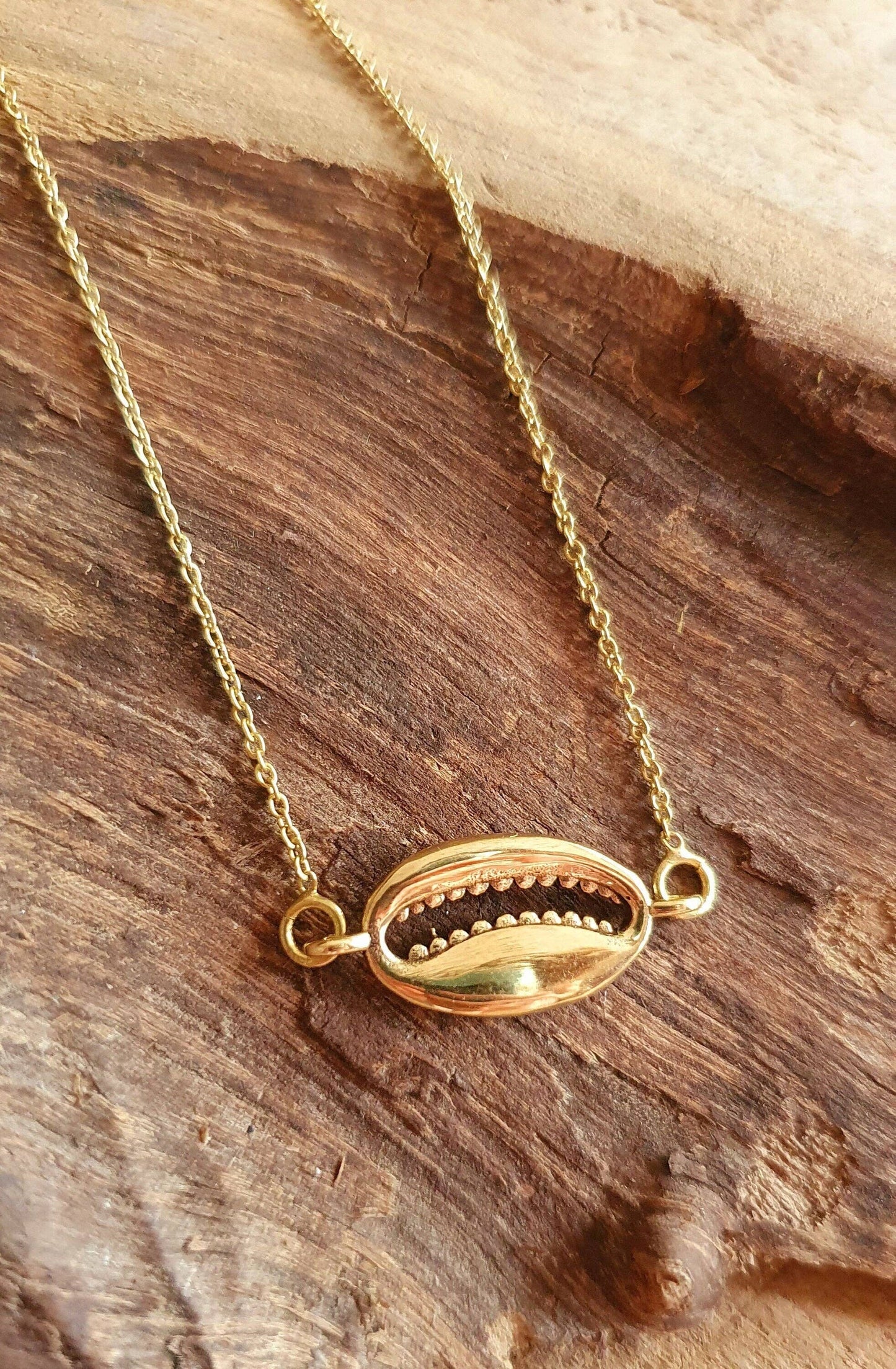 Golden Cowrie Shell Necklace