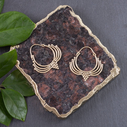 Brass Decorated Spider Earring