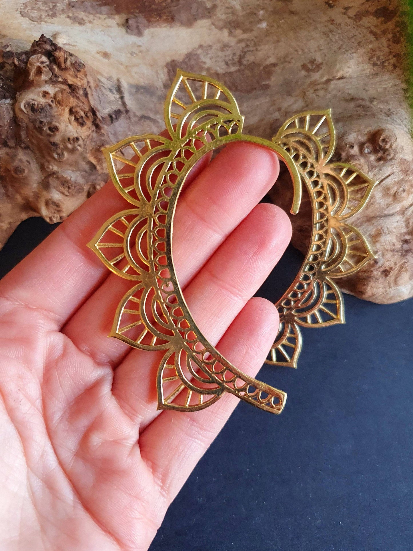 Golden Ear Cuff Brass  / Cosplay / Costume / Boho / Unisex / Mens Jewellery / Fancy Dress / Tribal / Festival Jewellery /