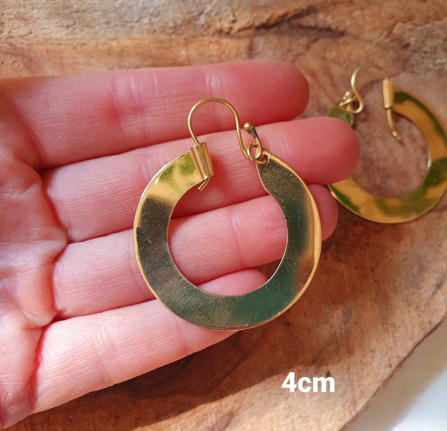 Wide Flat Gold Hoops