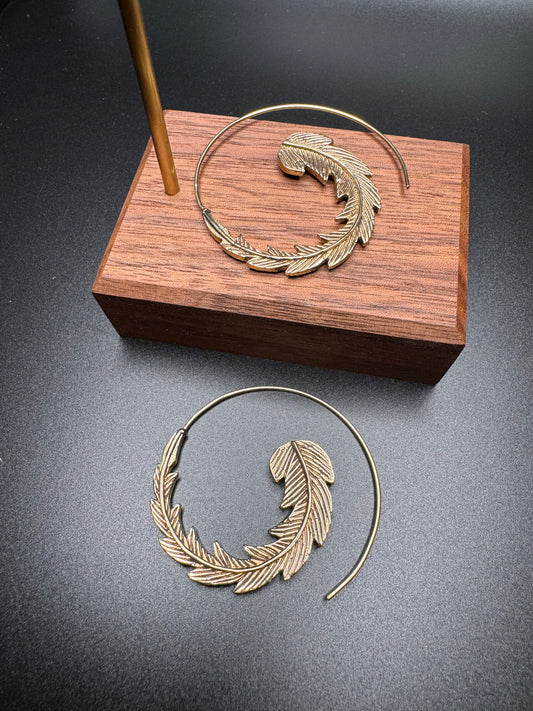 Quetzal Brass Hoop Earrings