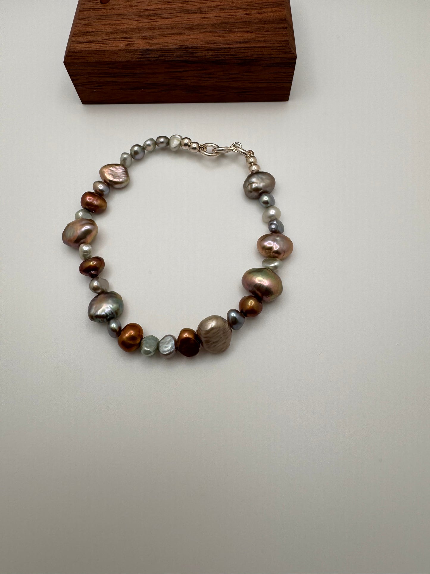 Beach Babe Mixed Pearl Sterling Bracelet