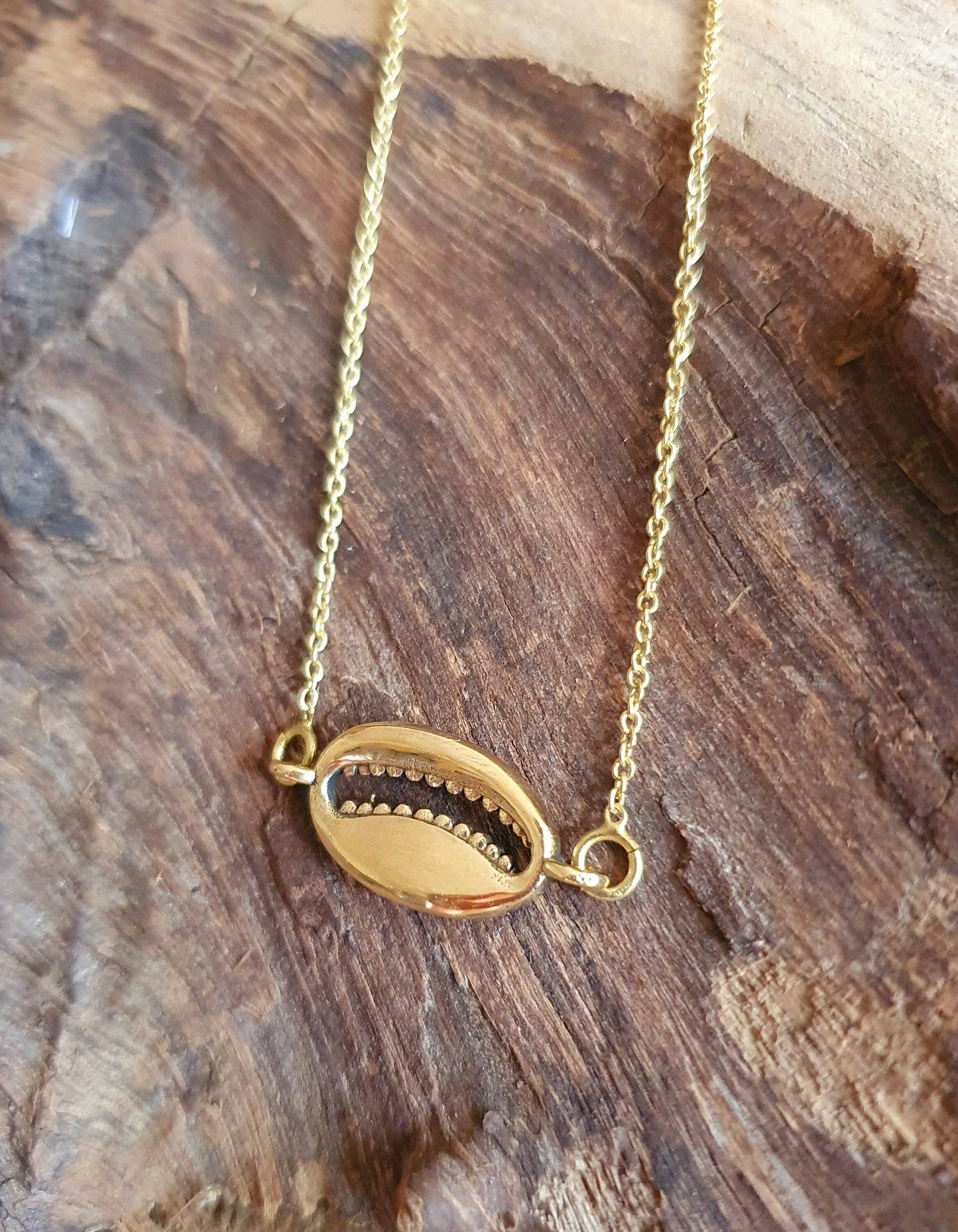 Golden Cowrie Shell Necklace