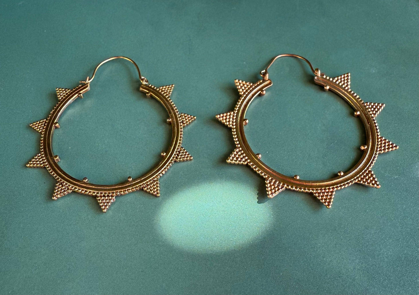 Triangle Brass Hoop Earrings