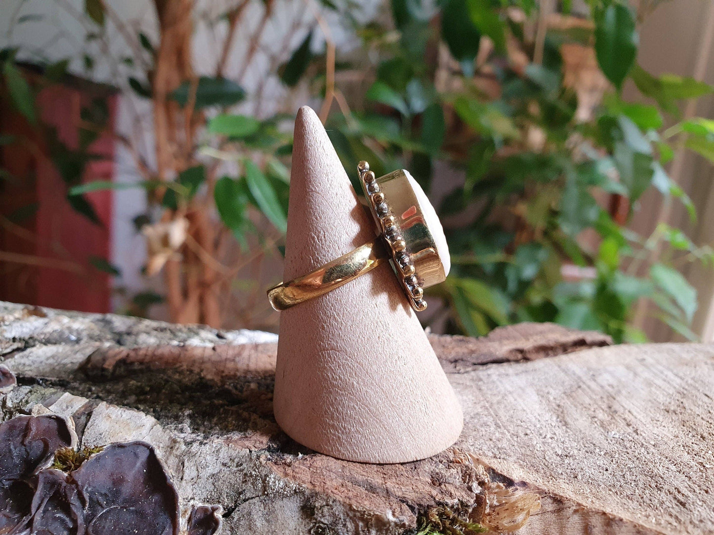 Cowrie Shell Brass Ring