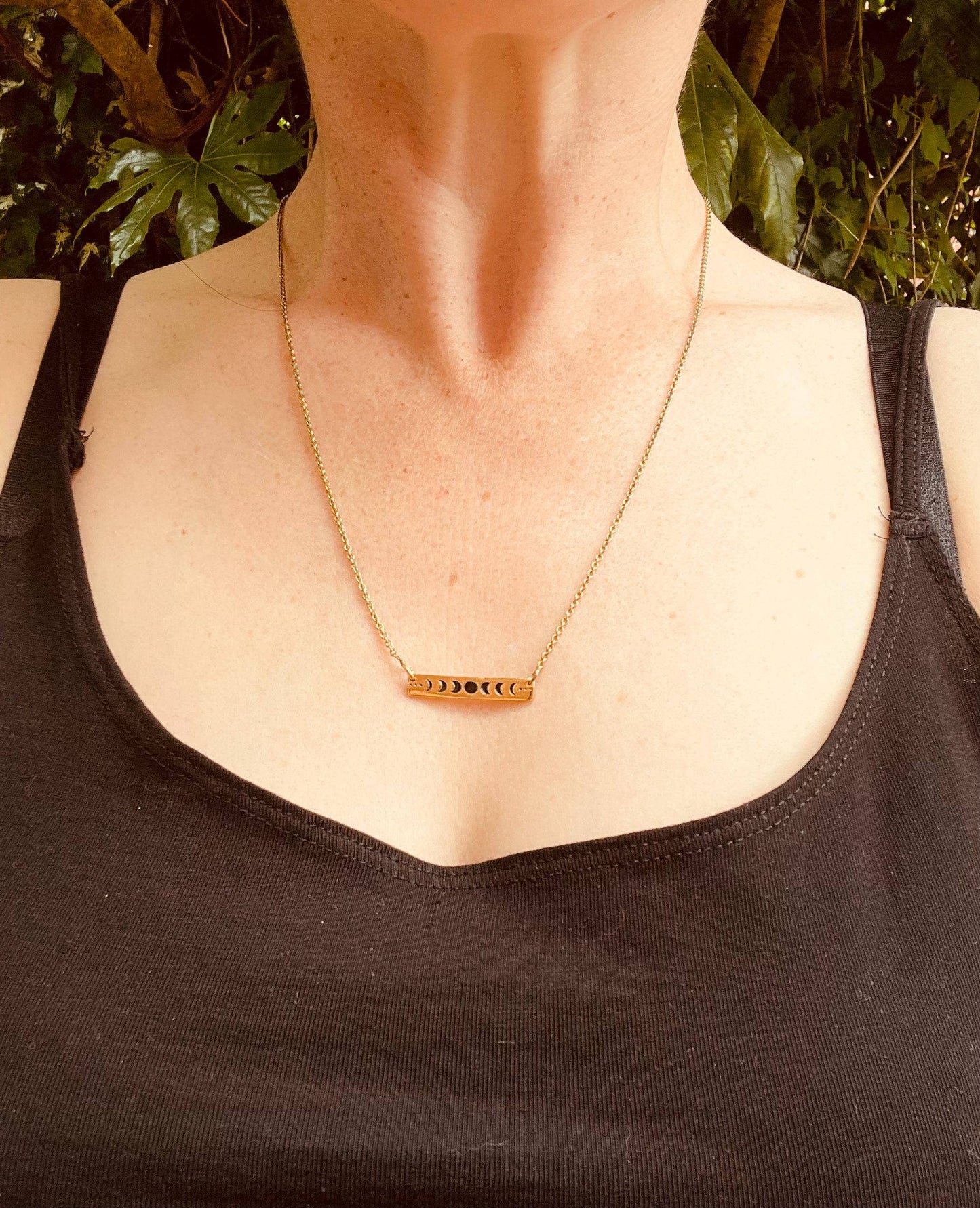 Lunar Phase Gold Necklace