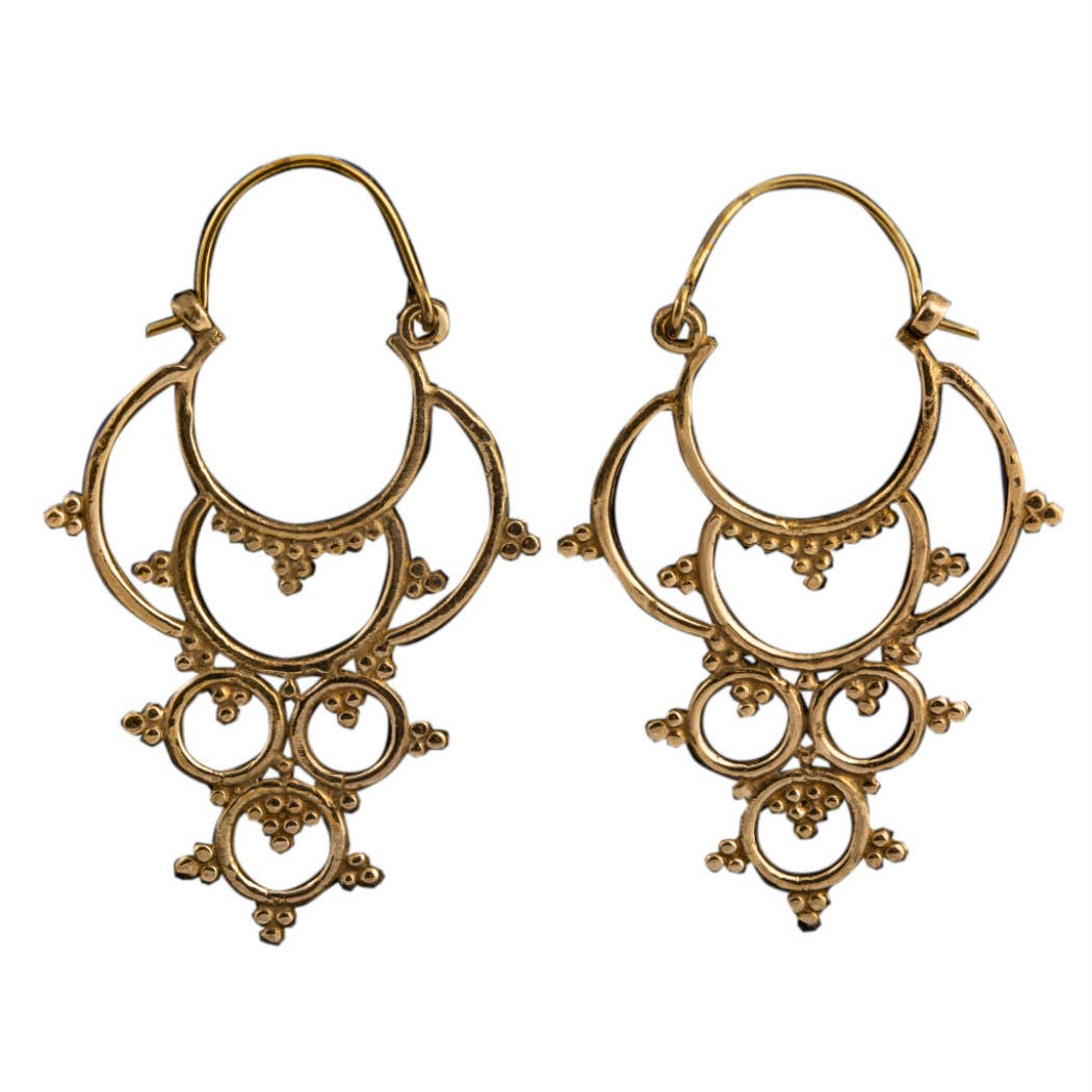 Eiffel Brass Hoop Earrings