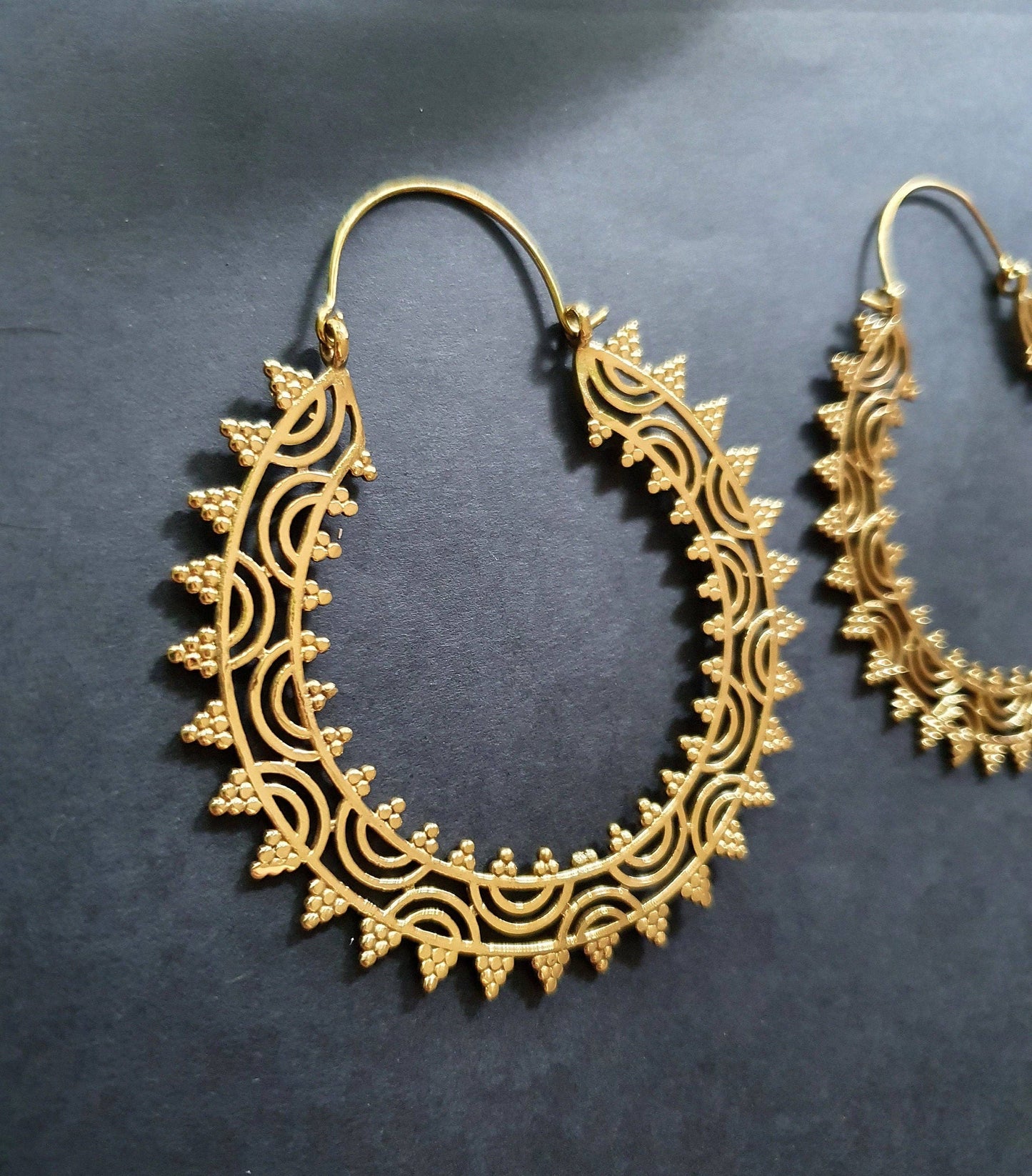 Extra large Brass Hoop Earrings