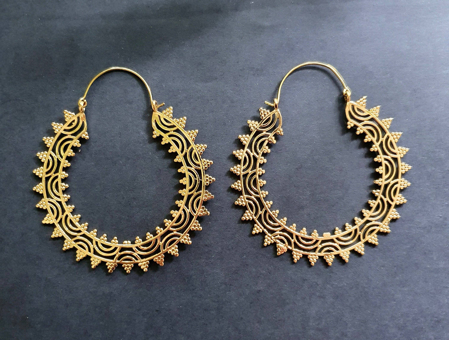 Extra large Brass Hoop Earrings