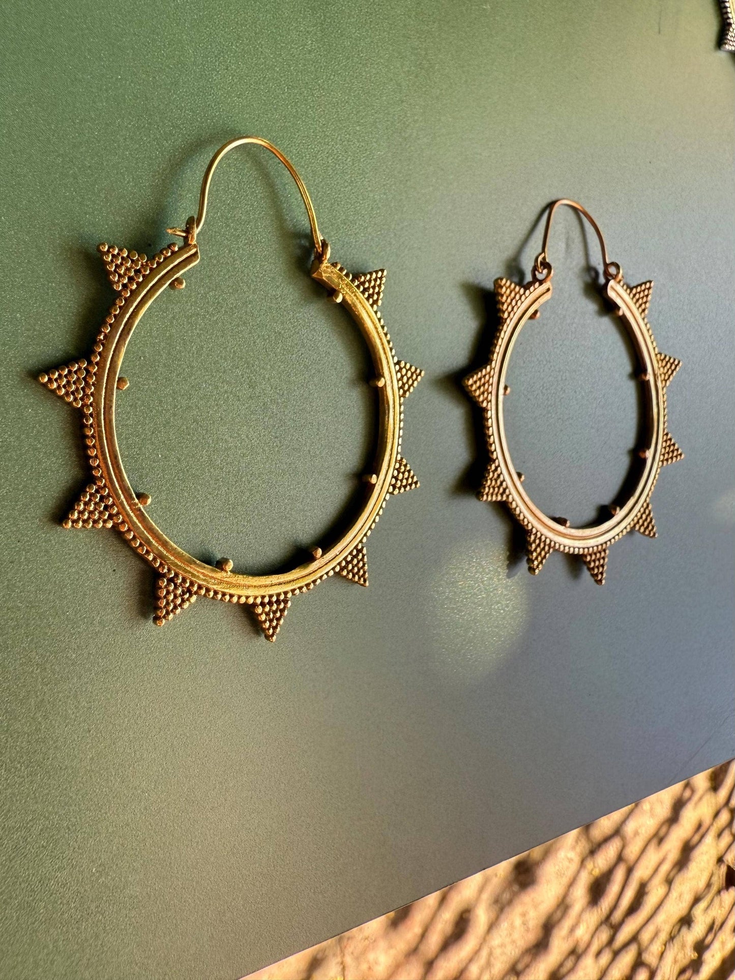Triangle Brass Hoop Earrings