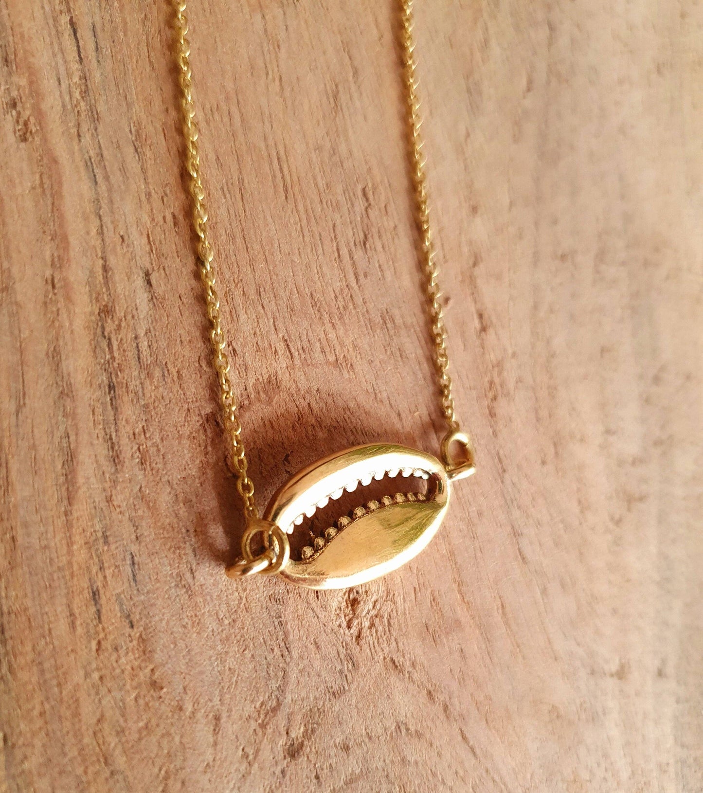 Golden Cowrie Shell Necklace