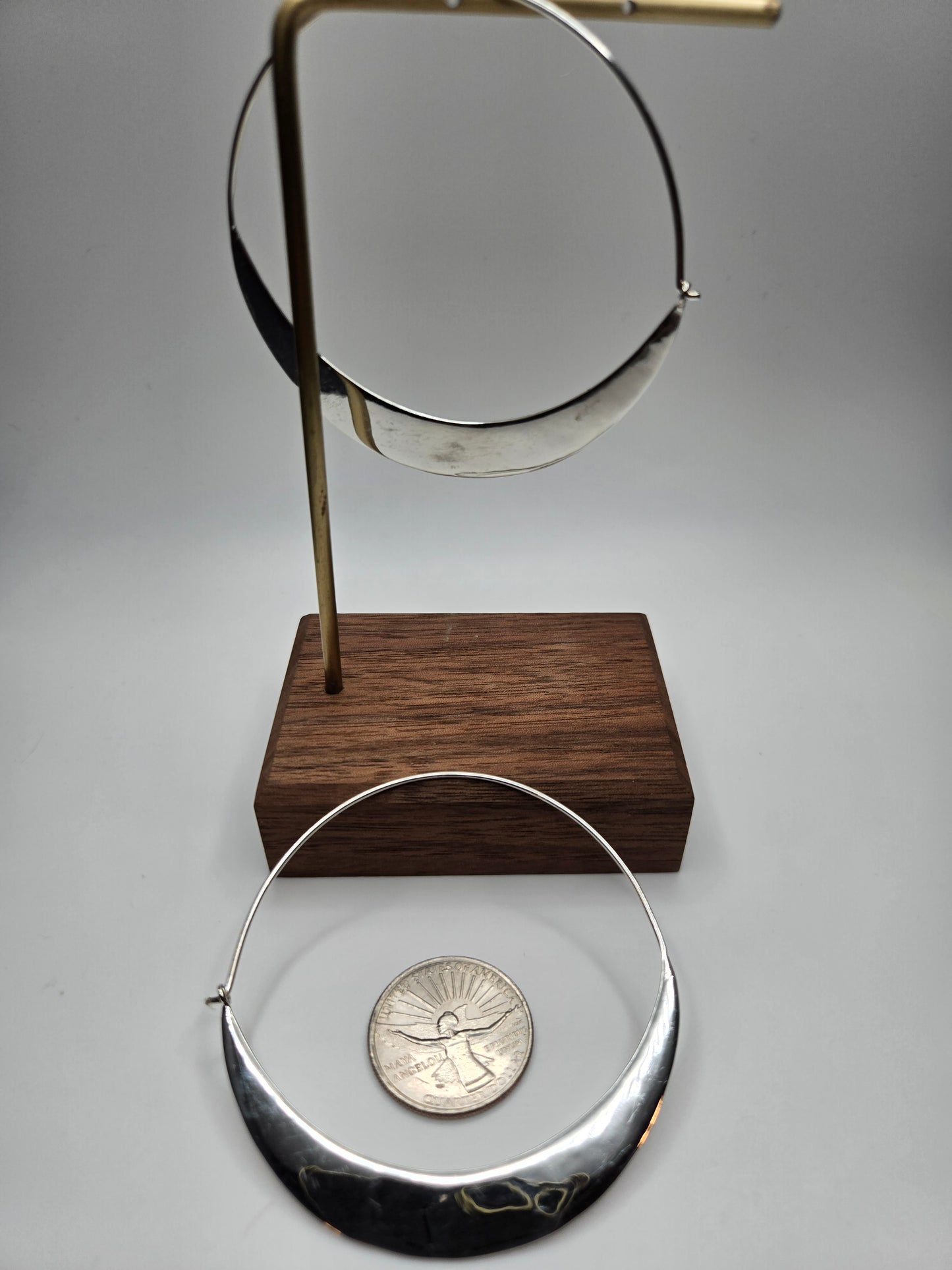 Sterling Silver Crescent Earrings: Large