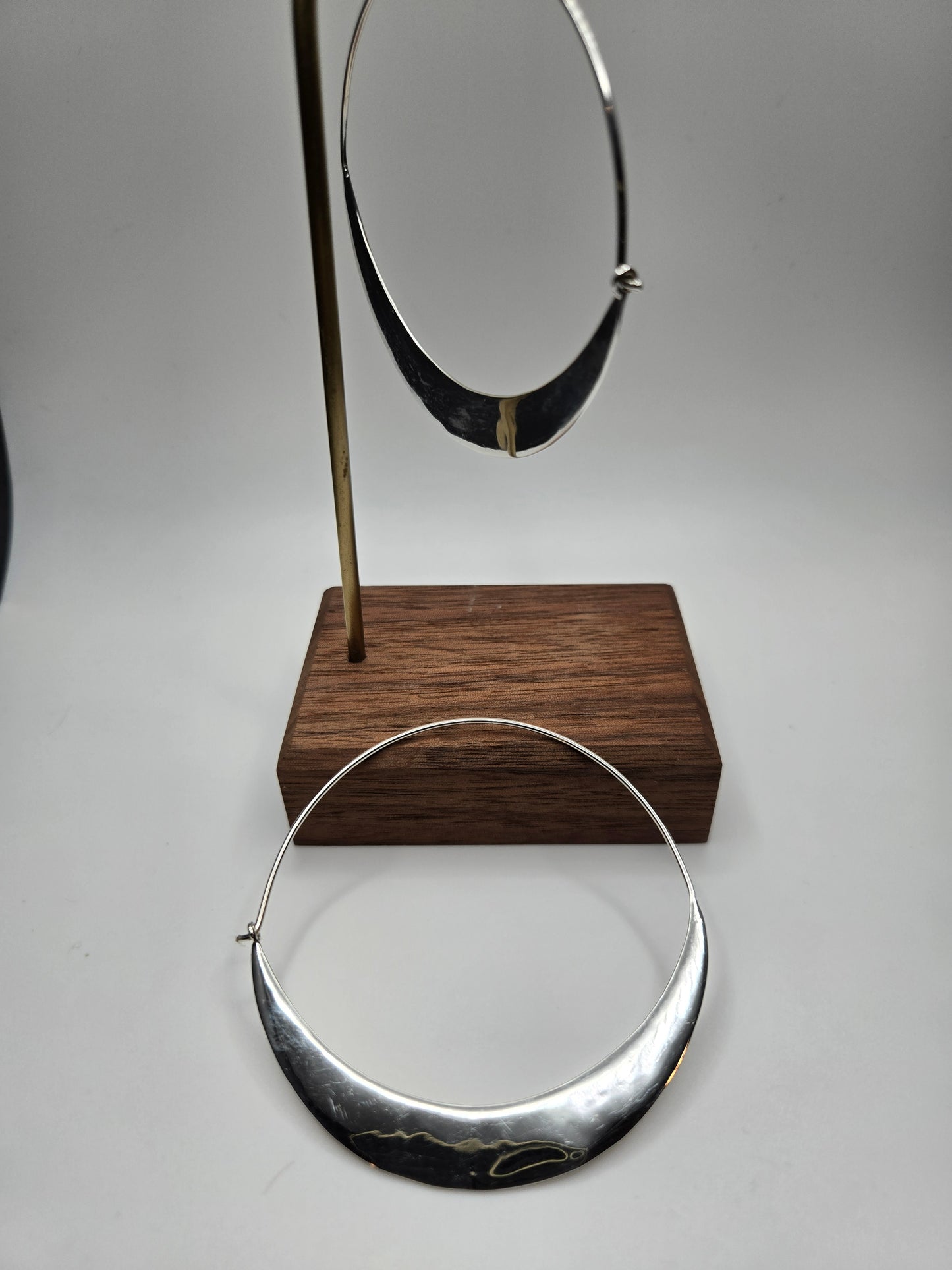 Sterling Silver Crescent Earrings: Large