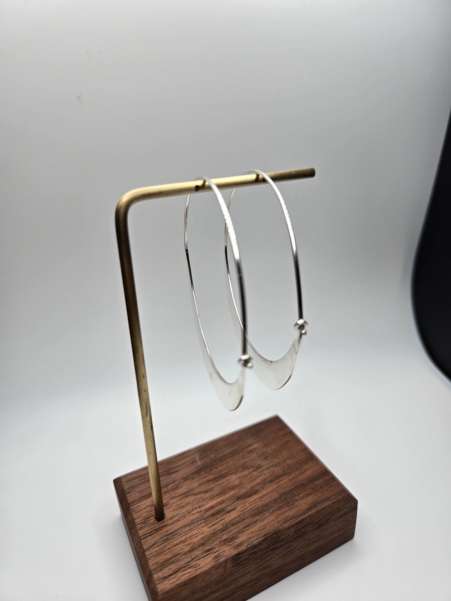 Sterling Silver Crescent Earrings: Large