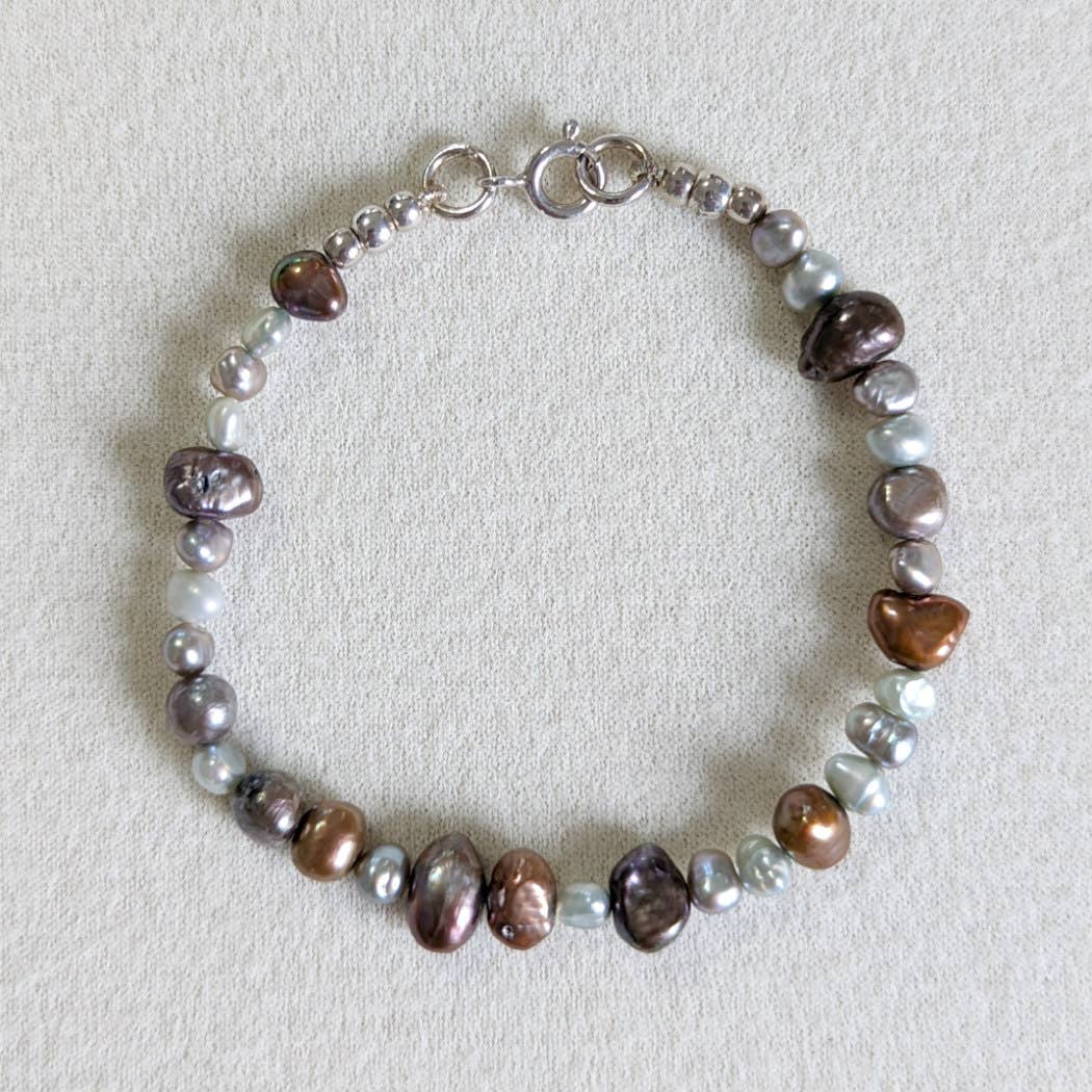 Beach Babe Mixed Pearl Sterling Bracelet