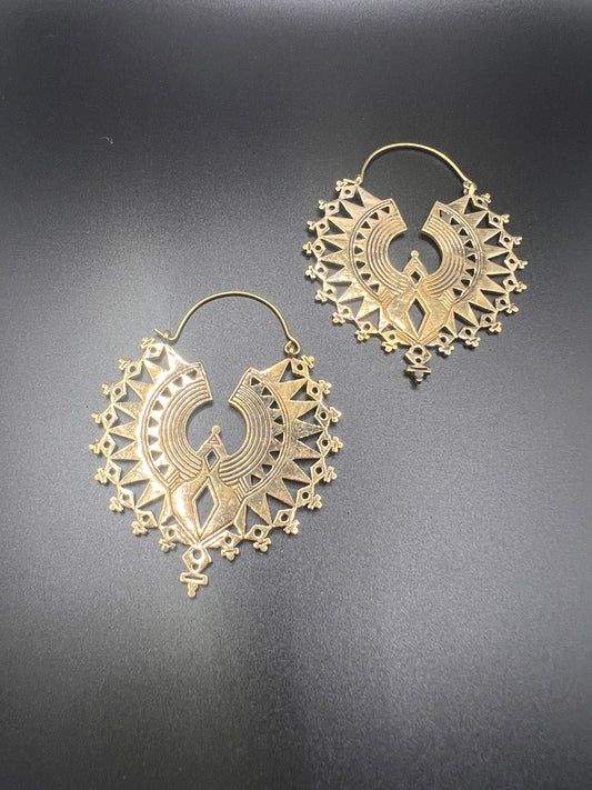 Queeny Brass Earrings