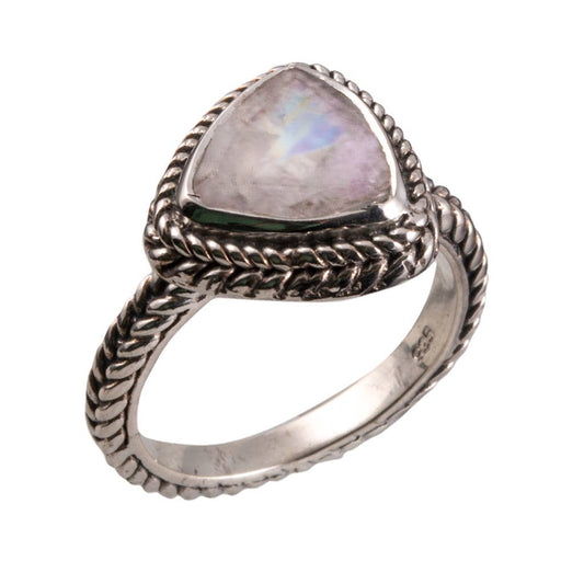 Isla Rainbow Moonstone Sterling Ring